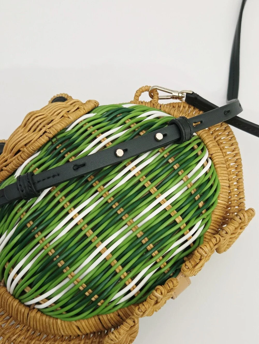 NEW KATE SPADE HOPPKINS WICKER FROG BAG - Picture 5 of 9